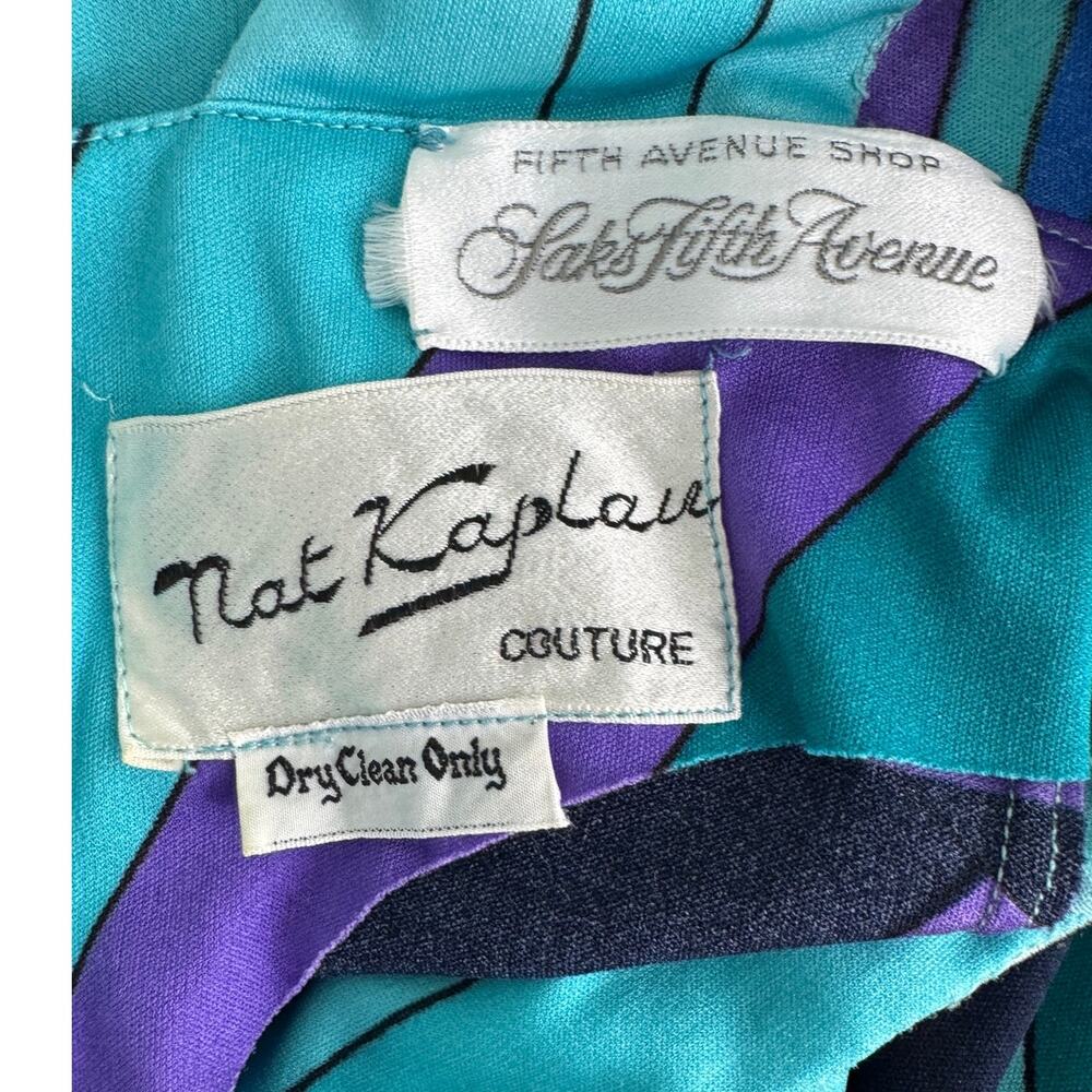 Vintage Nat Kaplan Couture Print Shift Dress Pucci style resort cruise size XS - Picture 8 of 9